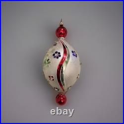 Christopher Radko Alpine Flowers Tear Drop Christmas Ornament Vintage