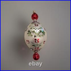 Christopher Radko Alpine Flowers Tear Drop Christmas Ornament Vintage