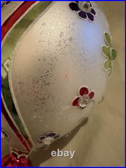 Christopher Radko Alpine Flowers Tear Drop Christmas Ornament Vintage