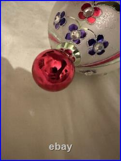 Christopher Radko Alpine Flowers Tear Drop Christmas Ornament Vintage