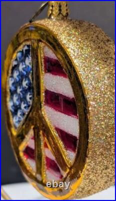 Christopher Radko American Peace 4 Glass Ornament Retired 2008 RARE
