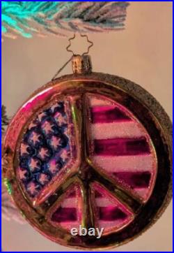 Christopher Radko American Peace 4 Glass Ornament Retired 2008 RARE