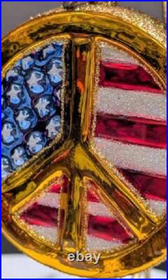 Christopher Radko American Peace 4 Glass Ornament Retired 2008 RARE
