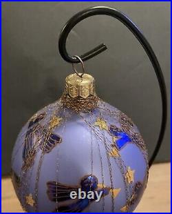 Christopher Radko Angelic Assent Purple Balloon Glass Christmas Ornament 7 RARE