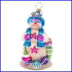 Christopher Radko BEACH DAY SNOW FRIEND Ornament 1021554 Snowman Sandman