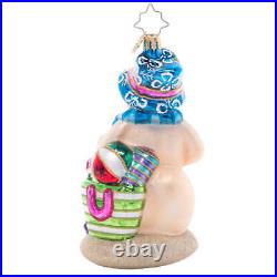 Christopher Radko BEACH DAY SNOW FRIEND Ornament 1021554 Snowman Sandman