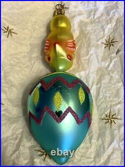 Christopher Radko Baby Duck with Reflector Egg Ornament Rare One Of a Kind