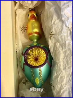 Christopher Radko Baby Duck with Reflector Egg Ornament Rare One Of a Kind