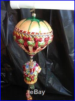 Christopher Radko Balloon Christmas Glass Ornament -santa -presents -17