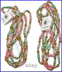 Christopher Radko Bead Garland Sorbet 72 Inch Strand 92-223-1 Christmas Set of 2