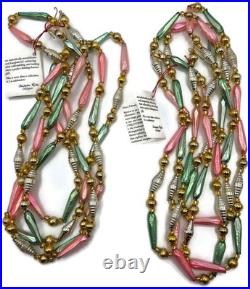 Christopher Radko Bead Garland Sorbet 72 Inch Strand 92-223-1 Christmas Set of 2