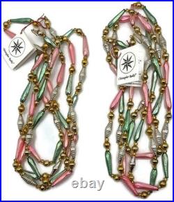 Christopher Radko Bead Garland Sorbet 72 Inch Strand 92-223-1 Christmas Set of 2