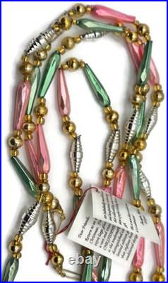 Christopher Radko Bead Garland Sorbet 72 Inch Strand 92-223-1 Christmas Set of 2