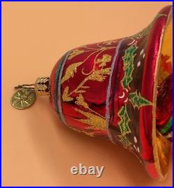 Christopher Radko Bell Trio Triple Bell Ornament Christmas Tree Holly Sparkle