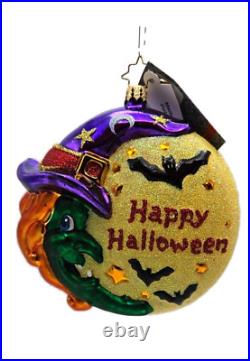 Christopher Radko Bewitched Halloween Medallion Witch Bat Ornament 1015966