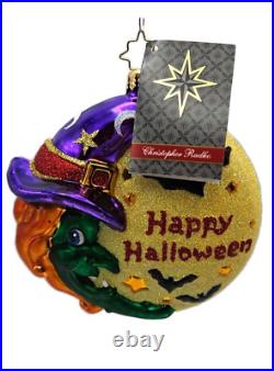 Christopher Radko Bewitched Halloween Medallion Witch Bat Ornament 1015966