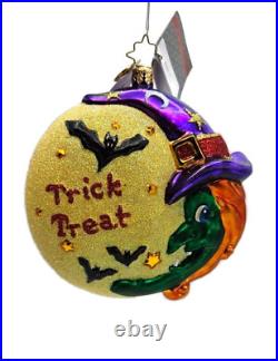 Christopher Radko Bewitched Halloween Medallion Witch Bat Ornament 1015966