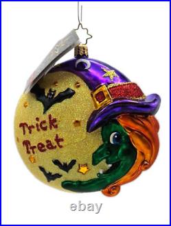 Christopher Radko Bewitched Halloween Medallion Witch Bat Ornament 1015966