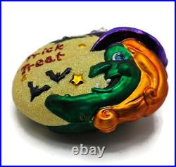 Christopher Radko Bewitched Halloween Medallion Witch Bat Ornament 1015966