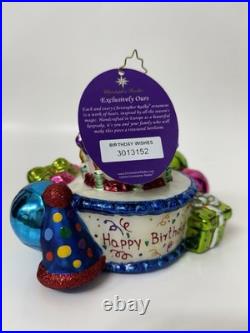 Christopher Radko Birthday Wishes Cake Ornament Exclusively Ours 3013152
