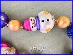 Christopher Radko Blown Glass Christmas Garland Beads Santa Snowman 3