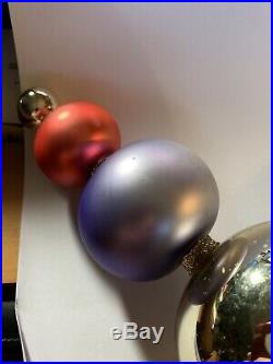 Christopher Radko Blown Glass Ornament Four Tier Ball Drop Rare T1990s