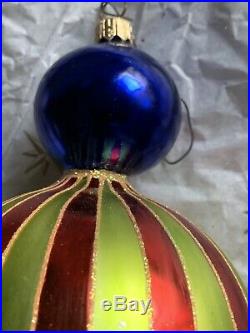 Christopher Radko Blown Glass Ornament Globe T1990s