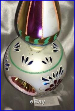 Christopher Radko Blue Danube 2000 Large Drop Finial Christmas Ornament With Tag