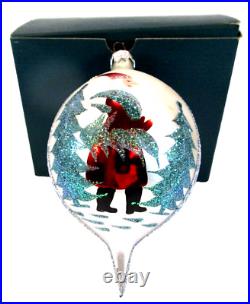 Christopher Radko Blue Lucy Ball Drop Christmas Ornament Santa Red Carrys Tree