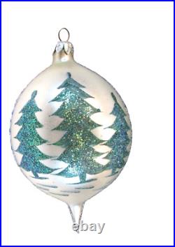 Christopher Radko Blue Lucy Ball Drop Christmas Ornament Santa Red Carrys Tree