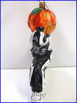 Christopher Radko Bony O'Hallowhead Skeleton Halloween Glass Christmas Ornament