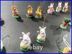 Christopher Radko Bunny Bungalow Tree 36 Inch With22 Cute Miniature Ornaments VTG