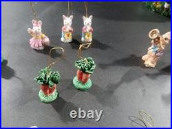 Christopher Radko Bunny Bungalow Tree 36 Inch With22 Cute Miniature Ornaments VTG