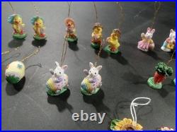 Christopher Radko Bunny Bungalow Tree 36 Inch With22 Cute Miniature Ornaments VTG