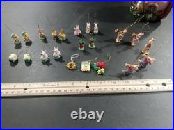 Christopher Radko Bunny Bungalow Tree 36 Inch With22 Cute Miniature Ornaments VTG