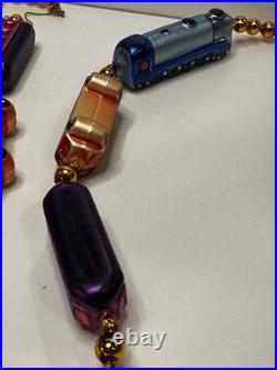 Christopher Radko CHRISTMAS EXPRESS Train Glass Garland 72 inch 93-394-0 READ