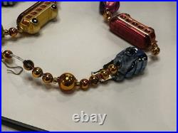 Christopher Radko CHRISTMAS EXPRESS Train Glass Garland 72 inch 93-394-0 READ