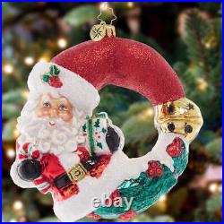 Christopher Radko CHRISTMAS WISHES SANTA WREATH Ornament 1021505