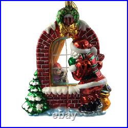 Christopher Radko CLAUS ENCOUNTERS 2003 Glass Christmas Ornament 2 Side Signed