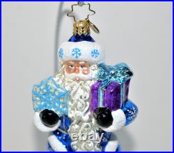 Christopher Radko COOL BLUE CLAUS 6 3/8 Santa Christmas Ornament 1015480 EXC