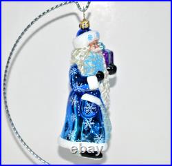 Christopher Radko COOL BLUE CLAUS 6 3/8 Santa Christmas Ornament 1015480 EXC