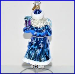 Christopher Radko COOL BLUE CLAUS 6 3/8 Santa Christmas Ornament 1015480 EXC