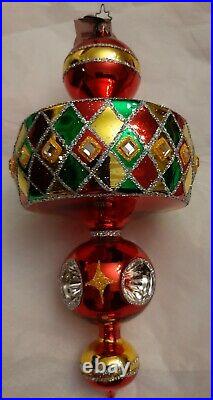 Christopher Radko CRYSTAL SPINTOP Red/Green 20th Anniversary 2005