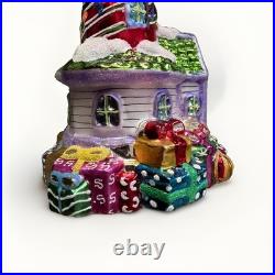 Christopher Radko Candy House Greetings Santa Glass Ornament Poland 2003 1010273