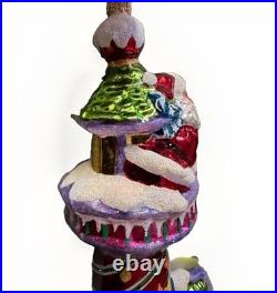 Christopher Radko Candy House Greetings Santa Glass Ornament Poland 2003 1010273