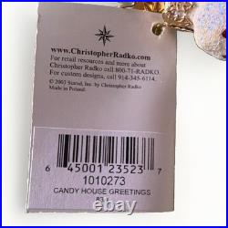 Christopher Radko Candy House Greetings Santa Glass Ornament Poland 2003 1010273