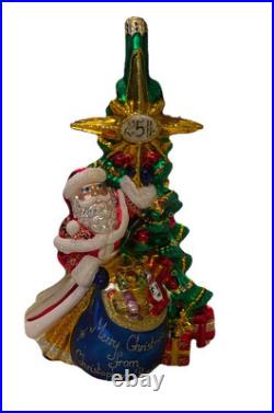 Christopher Radko Celebrating Santa 25th Anniversary Christmas Tree Ornament