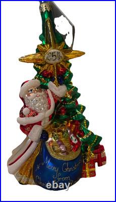 Christopher Radko Celebrating Santa 25th Anniversary Christmas Tree Ornament