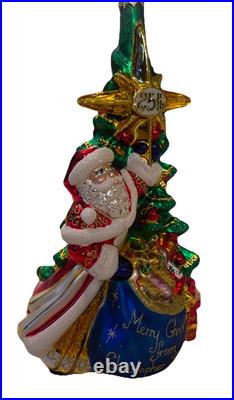 Christopher Radko Celebrating Santa 25th Anniversary Christmas Tree Ornament