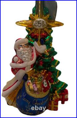 Christopher Radko Celebrating Santa 25th Anniversary Christmas Tree Ornament